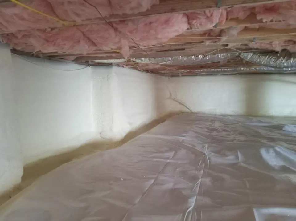 Crawl space encapsulation with closed-cell spray foam for Roof Leak Repair in Wesley Chapel